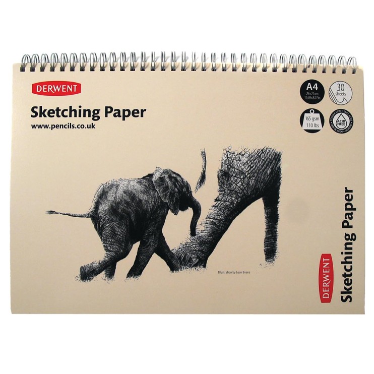 Альбом для эскизов на спирали Derwent "Sketch Pad" А4, 30л, 165г/м (2300142)