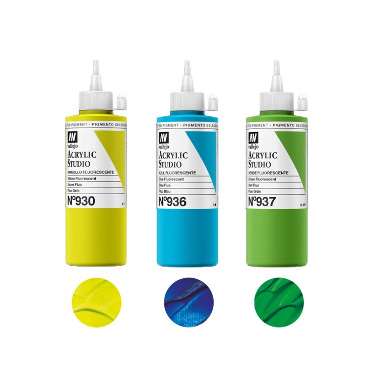 Набор акриловых красок Vallejo "Studio" 3 штуки (№930, 936, 937) по 200мл
