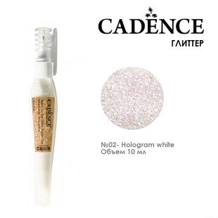 Глиттер в ручке-флаконе Cadence "Glitter Powder Pen" 10мл, №02 белый голографический