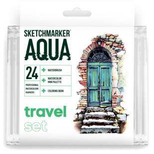 Набор акварельных маркеров Sketchmarker Aqua "Travel Set" 24 цвета