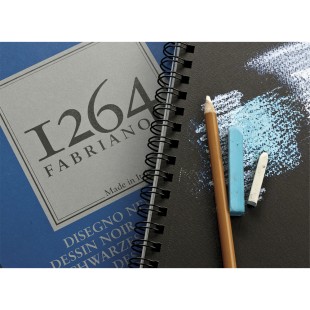 Альбом для пастели на спирали Fabriano "1264 Black Drawing" 21х29,7см, 40л, 200гр/м², черная бумага (19100652)