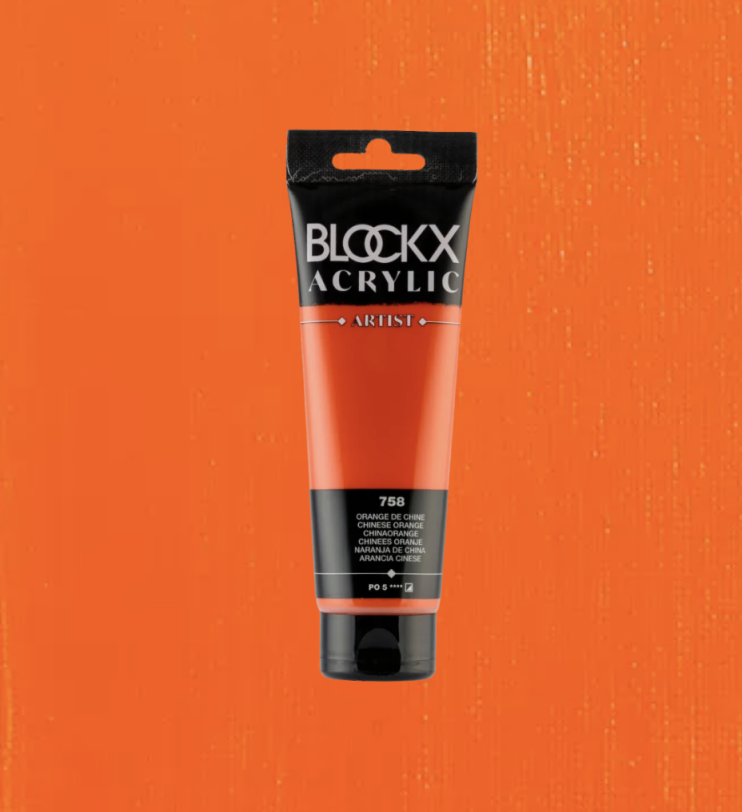Акрил Blockx Artist №758 Chinese orange/ Китайский оранжевый, 120мл