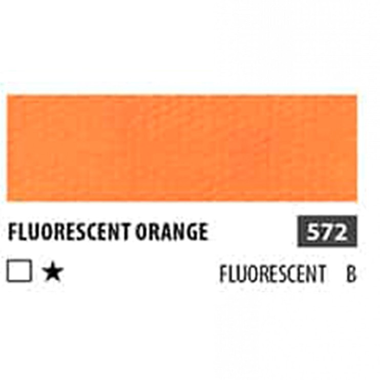Краска акриловая ShinHan "Professional" №572 Оранжевый флуоресцентный, туба 50мл 