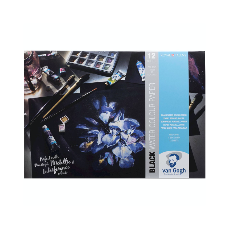 Блок черной бумаги для акварели Royal Talens "Van Gogh" А3, 12л, 360гр/м², 100% целлюлоза (94170001)