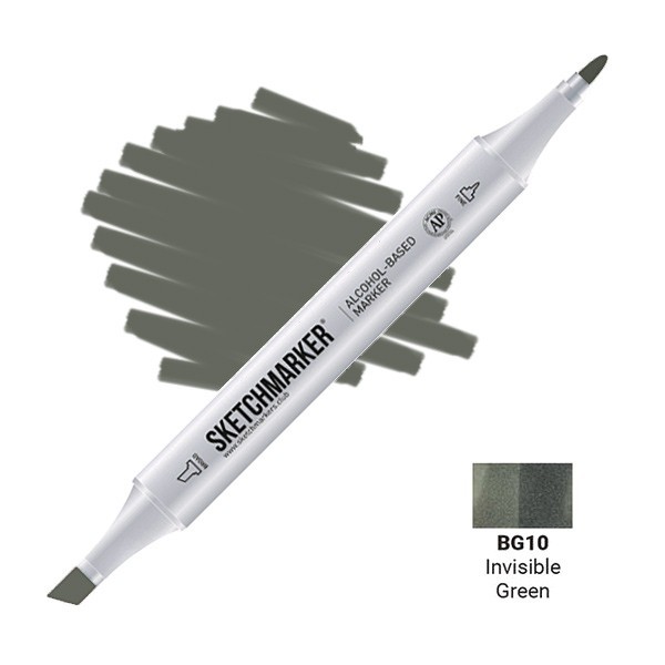 Маркер двусторонний Sketchmarker "Classic" BG10 Прозрачный зелёный