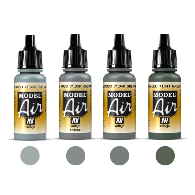 4 краски "Model Air" №338, 339, 340, 341