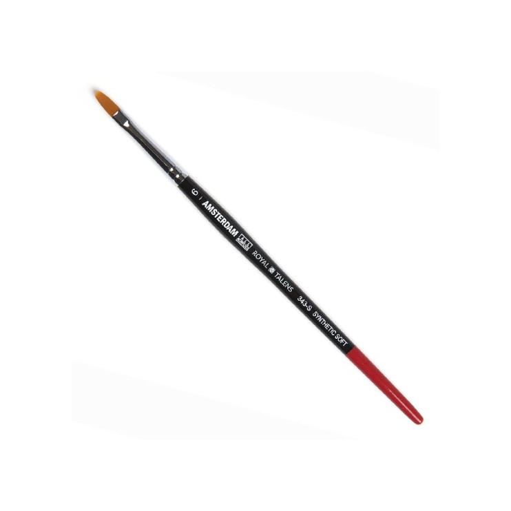 Синтетика мягкая овальная "Amsterdam 343" №6 на короткой ручке (кисть)