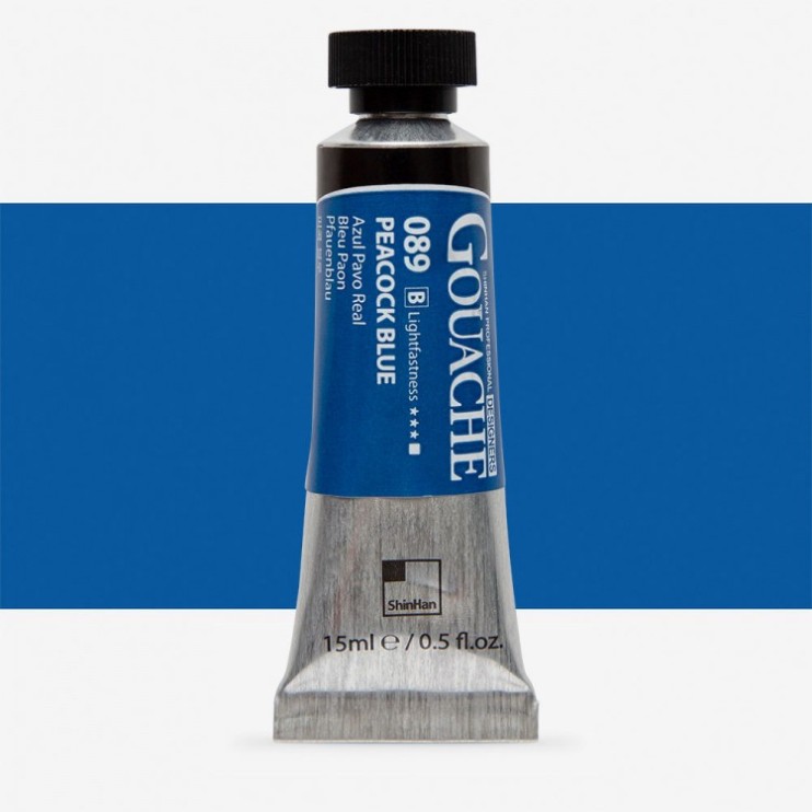 Гуашь Shinhan "Designers GOUACHE" №089(B) Peacock blue (Синий переливчатый), туба 15мл