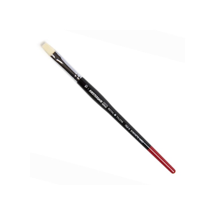Кисть для рисования синтетика жесткая плоская Royal Talens "Amsterdam 352" №10 на короткой ручке