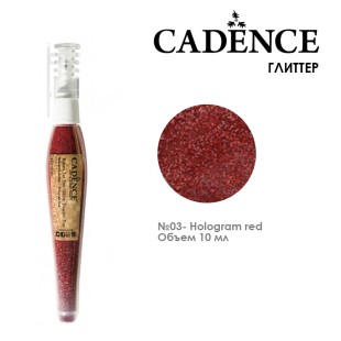 Глиттер в ручке-флаконе Cadence "Glitter Powder Pen" 10мл, №03 красный голографический