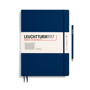 Блокнот в клетку Leuchtturm1917 "Master Slim" A4+, 61л, 100гр/м²,твердая обложка, Синий Неви (342927)