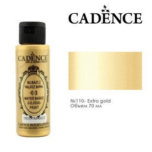 Краска металлик Cadence "Water-Based Gilding Metallic Paint" 70мл, 110 extra золото