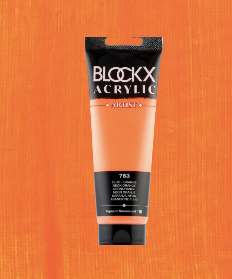 Акрил Blockx Artist №763 Neon orange/ Оранжевый флуо, 120мл