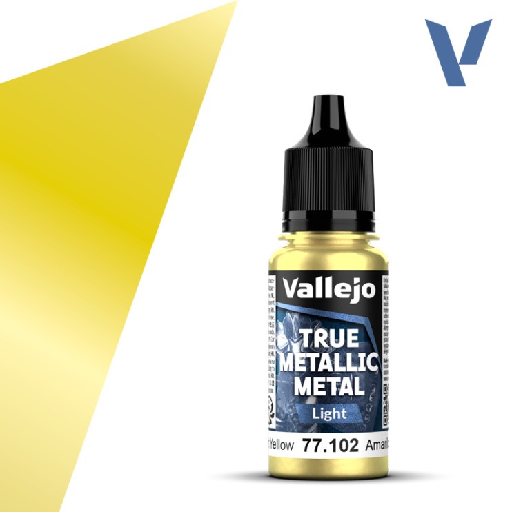 Краска акрил Vallejo "True Metallic Metal" 77.102 Radiant Yellow, 18мл (серия Light)