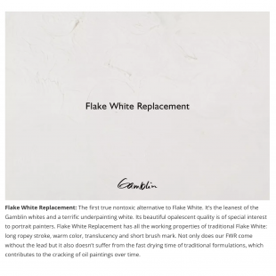 Масляная краска Gamblin "Artist" Flake White Replacement (Белила свинцовые имитация), туба 37мл