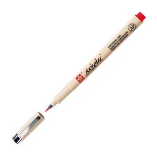 Ручка-кисточка капиллярная Sakura "Pigma Brush" Красный