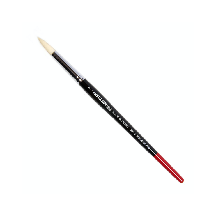 Кисть для рисования синтетика жесткая круглая Royal Talens "Amsterdam 351" №7 на короткой ручке