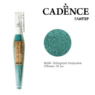 Глиттер в ручке-флаконе Cadence "Glitter Powder Pen" 10мл, №04 бирюза голографическая