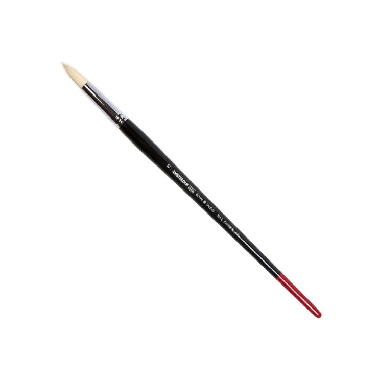 Кисть для рисования синтетика жесткая круглая Royal Talens "Amsterdam 351" №10 на длинной ручке