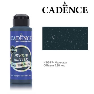 Краска акриловая Cadence "Hybrid Glitter" 120мл №HSG99 фреска с серебристыми блестками