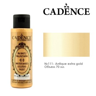 Краска металлик Cadence "Water-Based Gilding Metallic Paint" 70мл, 111 антик extra золото