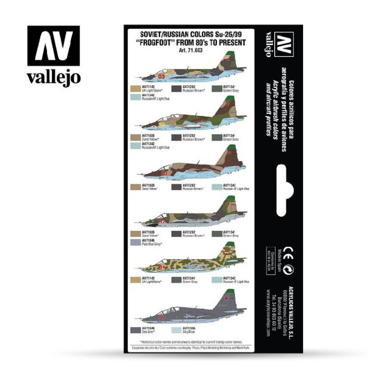 Набор 8 красок Model Air 71.603 "Soviet, Russian Su-25/39 Frogfoot from 80"