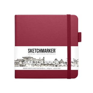 Блокнот для зарисовок Sketchmarker 12x12см, 80л,140гр/м² ,твердая обложка,  Маджента