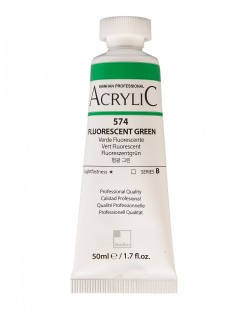 Краска акриловая ShinHan "Professional" №574 Зеленый флуоресцентный, туба 50мл 