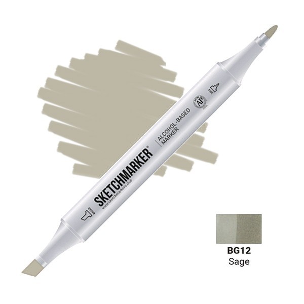 Маркер двусторонний Sketchmarker "Classic" BG12 Шалфей