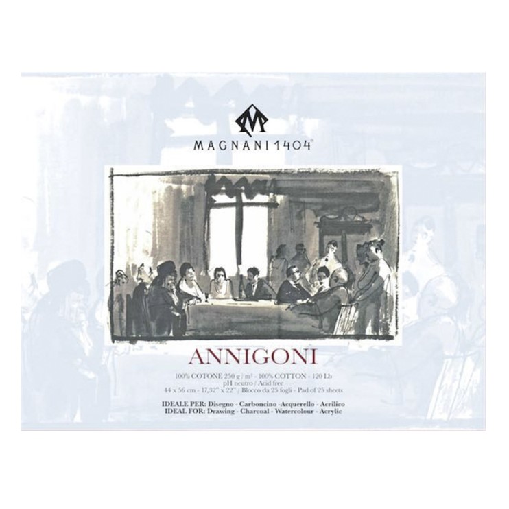 Блок для акварели Magnani "Annigoni" 44x56см, 25л, 250гр/м², бежевый