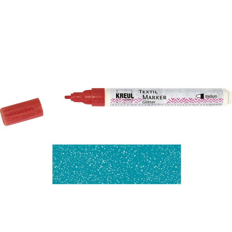 Маркер по ткани Kreul "Textile Marker Glitter" 2-4 мм, бирюзовый