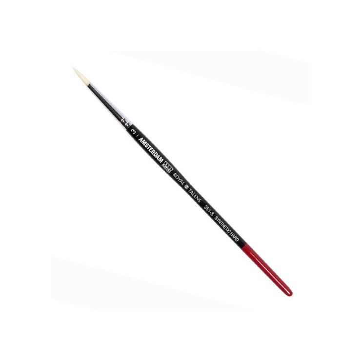 Кисть для рисования синтетика жесткая круглая Royal Talens "Amsterdam 351" №3 на короткой ручке