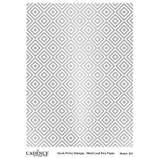 Рисовая декупажная карта Cadence "Metal Leaf BackGround" 30х42см, 021 SILVER