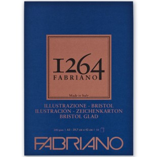 Склейка для графики Fabriano "1264 Bristol" 29,7х42см, 50л, 200гр/м², гладкая белая бумага (19100655)