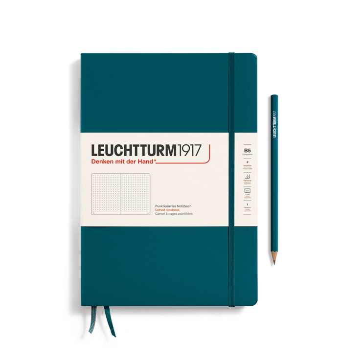Блокнот в точку Leuchtturm1917 "Composition" B5, 109л, 80гр/м², твердая обложка, Зеленый Океан