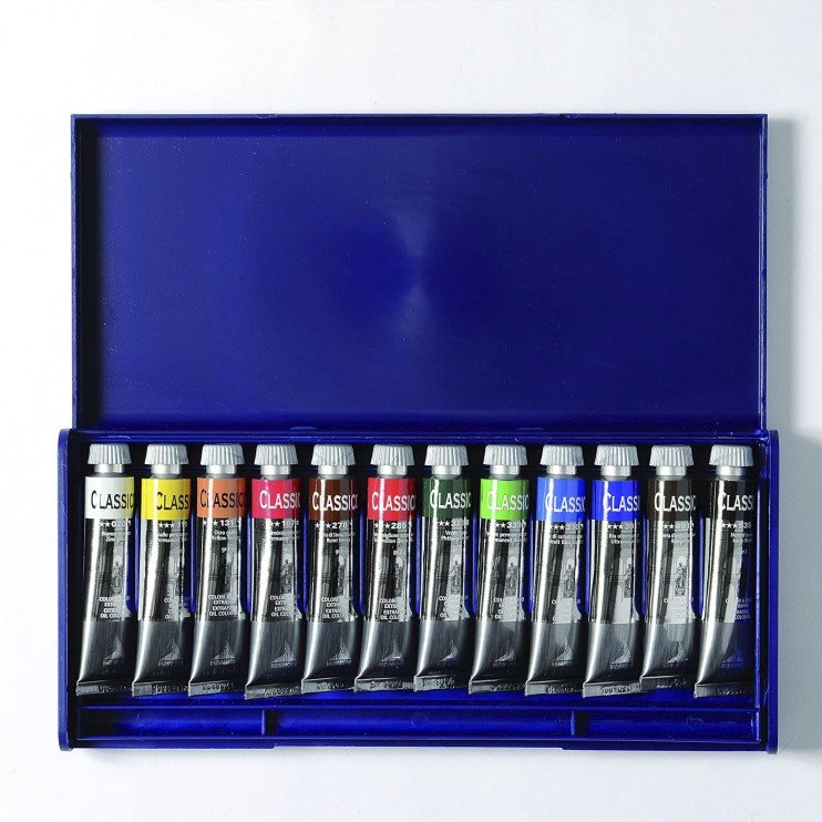 Набор масляных красок Maimeri "Classico" 20мл, 12 цветов в пенале (0399073)