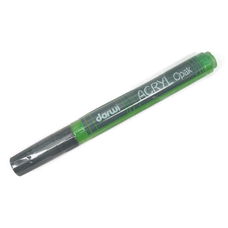 Акриловый маркер Darwi "Acryl Opak" №612 Зеленый стойкий, наконечник 3 мм (0220013612)