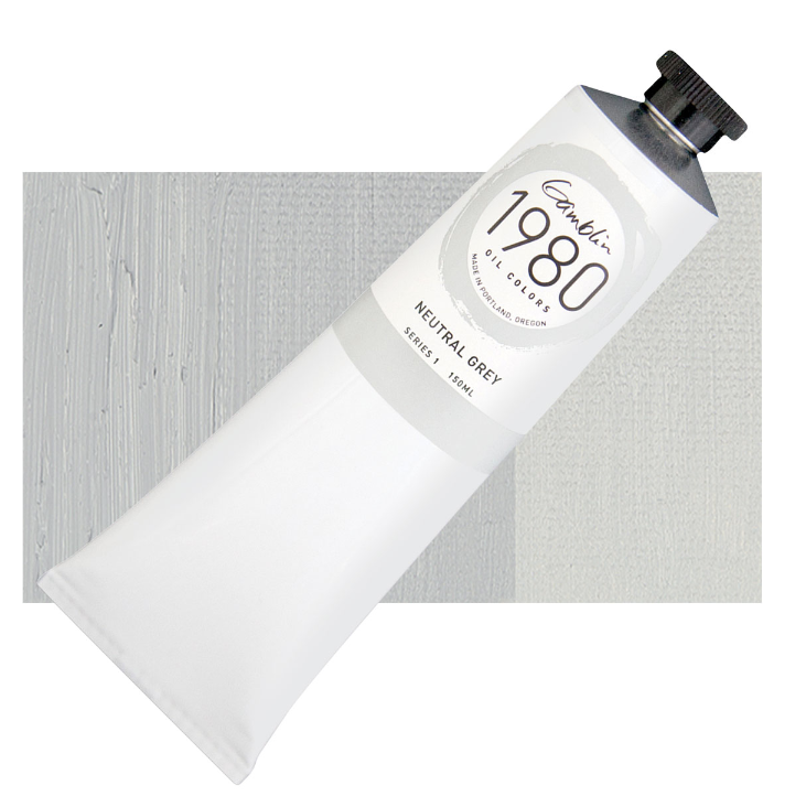 Масляная краска "Gamblin 1980" Neutral Gray (Нейтральный серый), 150 мл