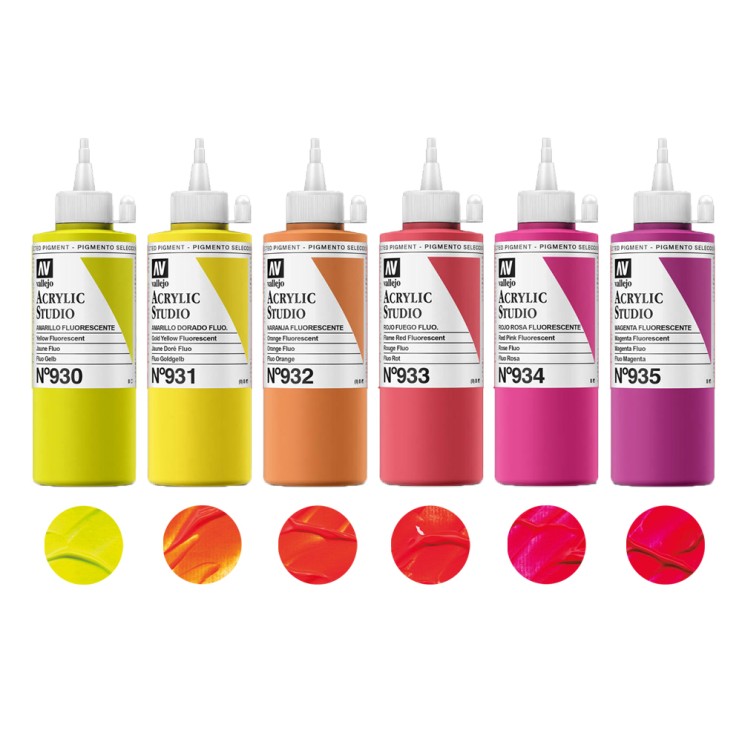 Набор акриловых красок Vallejo "Studio" 6 штук (№930, 931, 932, 933, 934, 935) по 200мл