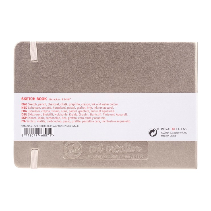Блокнот для зарисовок Art Creation "Pink Champagne" 21х14,8см, 80л, 140гр/м² (металлик, твердая обложка)
