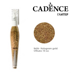 Глиттер в ручке-флаконе Cadence "Glitter Powder Pen" 10мл, №06 золото голографическое