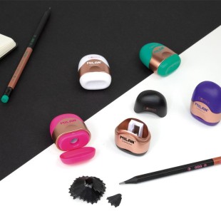 Набор точилок для карандашей Milan "Copper" 1 отверстие, цвета ассорти (5 штук)