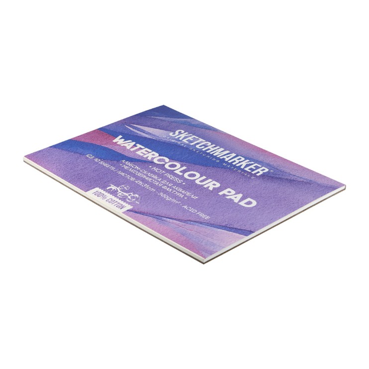 Склейка для акварели Sketchmarker "Watercolour pad" мелкое зерно, 31x41см, 10л, 300г/м.кв (100% хлопок)