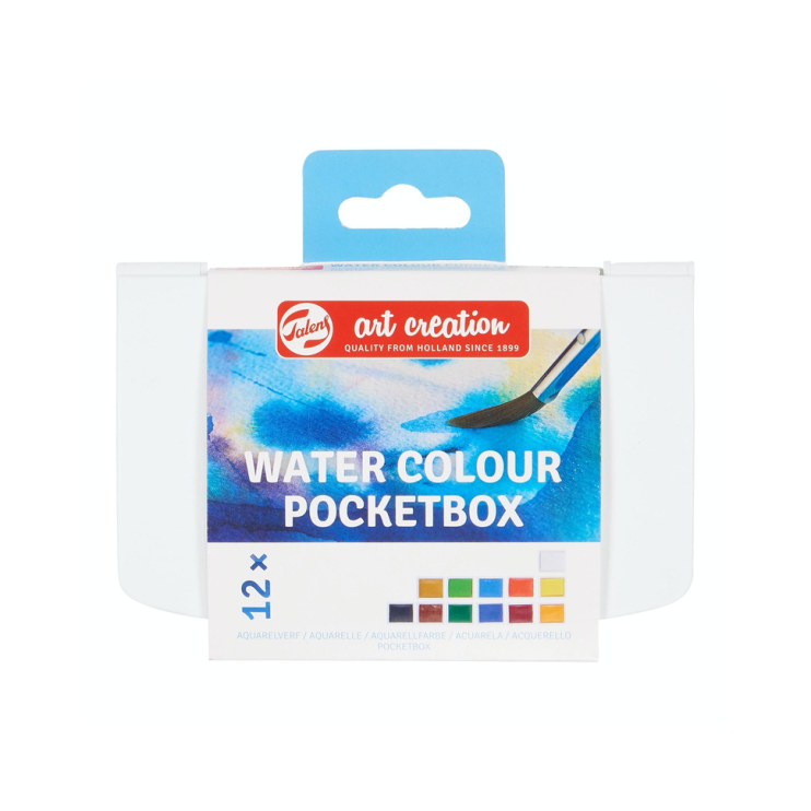 Набор акварельных красок Art Creation " Watercolour pocket box" 12 кювет в пластиковом пенале