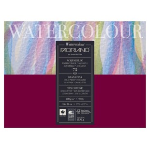 Блок бумаги для акварели Fabriano "Watercolour" 24x32см, 75л, 200гр/м² (cold pressed)