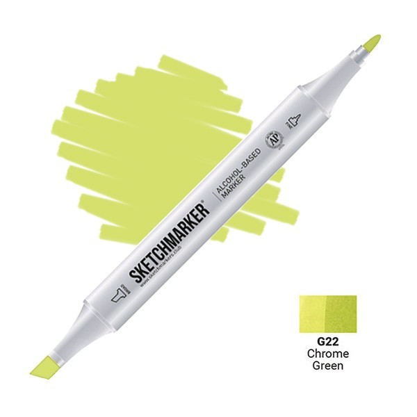 Маркер двусторонний Sketchmarker "Classic" G22 Зелёный хром