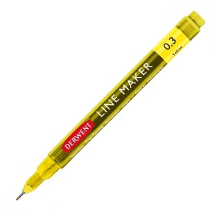 Ручка капиллярная линер Derwent "Graphik" 0.3 желтый