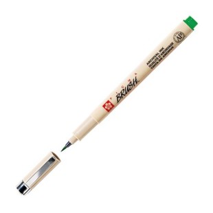 Ручка-кисточка капиллярная Sakura "Pigma Brush" Зелёный