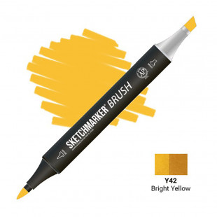 Маркер SketchMarker "Brush" Y42 Яркий желтый