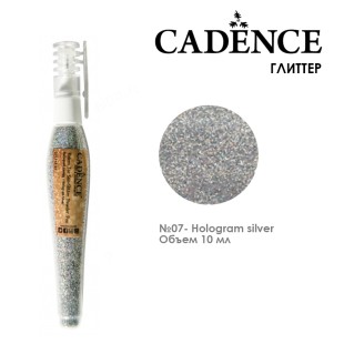 Глиттер в ручке-флаконе Cadence "Glitter Powder Pen" 10мл, №07 серебро голографическое